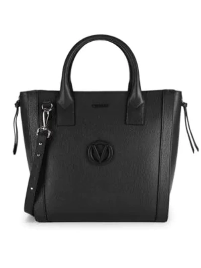 Shop Valentino By Mario Valentino Charmont Leather Convertible Tote In Black
