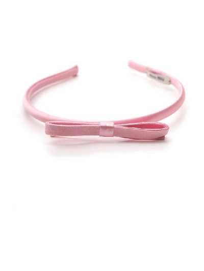 Shop Miu Miu Bow Headband In Pink