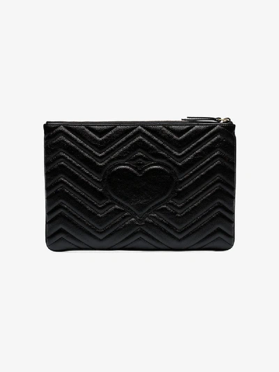 Shop Gucci Black Quilted Leather Clutch Bag