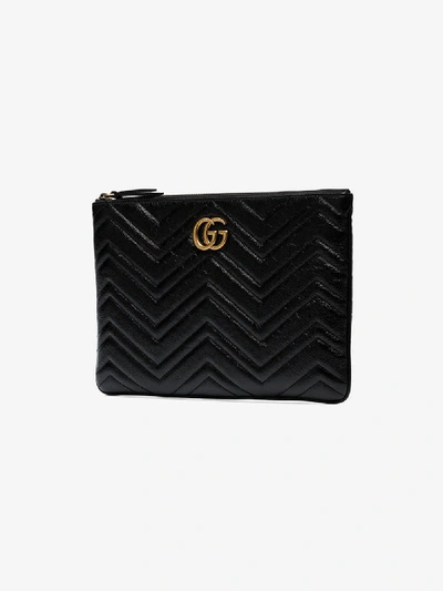 Shop Gucci Black Quilted Leather Clutch Bag
