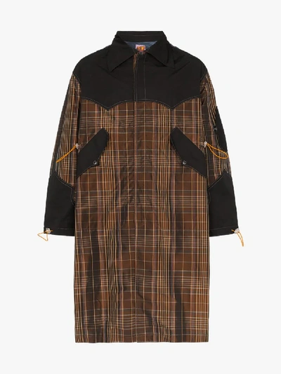 Shop Boramy Viguier Checked Parka Coat In Brown