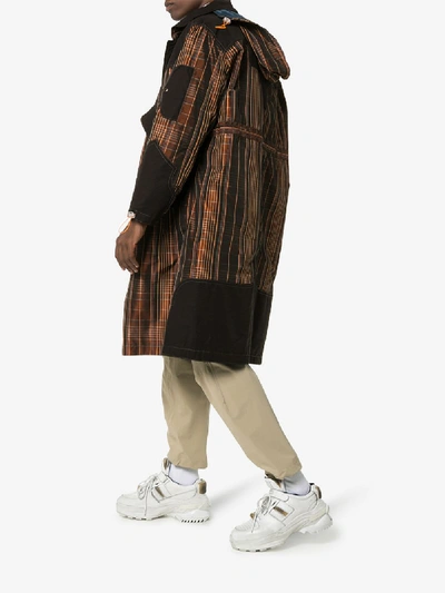 Shop Boramy Viguier Checked Parka Coat In Brown