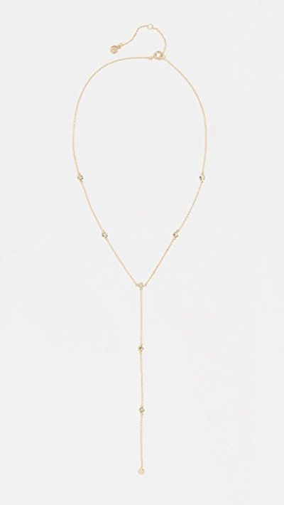Shop Gorjana Chloe Short Lariat Necklace In Gold