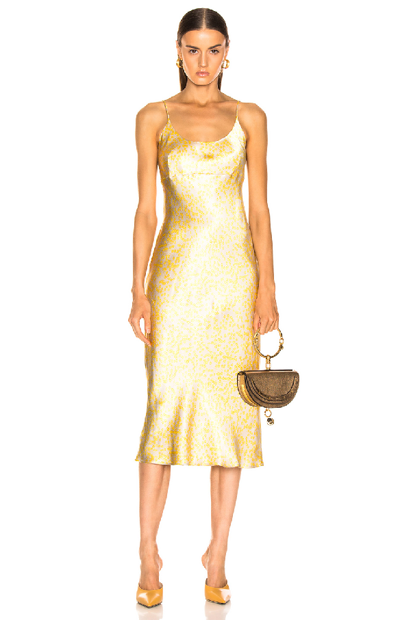 ganni cameron satin slip dress