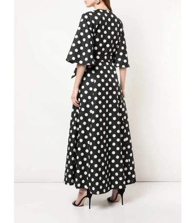Shop Rebecca De Ravenel Wrap Dress In Black And White