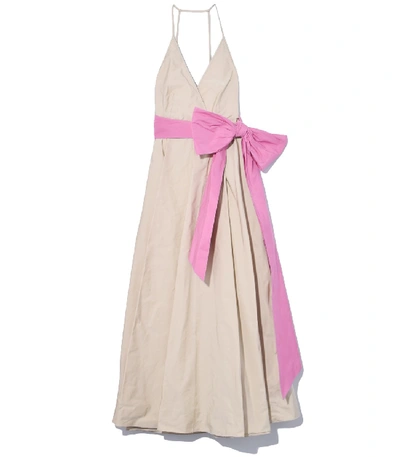 Shop N°21 Plunge Neck Dress In Beige Pink
