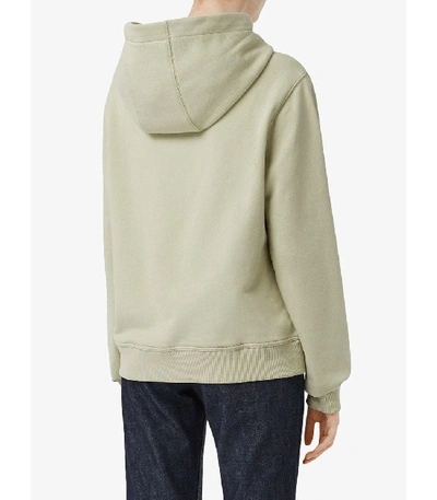 Shop Burberry Logo Print Cotton Hoodie In Neutral