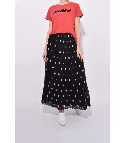 Shop Zimmermann Pleated Skirt In Black/pearl Dot