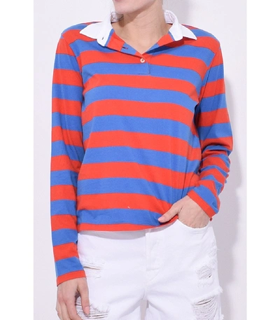 Shop Kule The Rugby Top In Royal/poppy