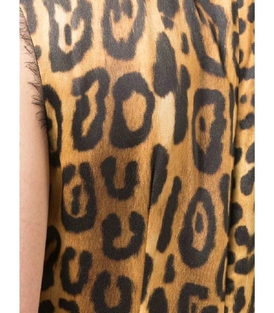 Shop Adam Lippes Sleeveless Crewneck Leopard Satin Jumpsuit