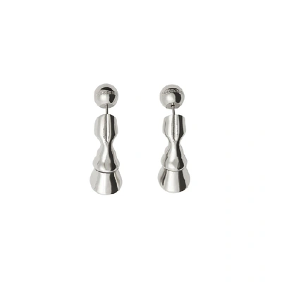 Shop Burberry Palladium-plated Hoof Earrings