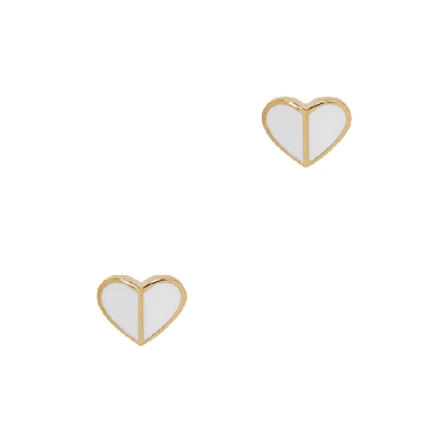 Shop Kate Spade Heritage Spade Heart Earrings In White