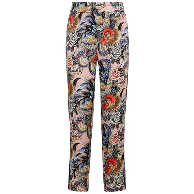 Shop Red Valentino Tattoo-print Satin Trousers In Multicoloured