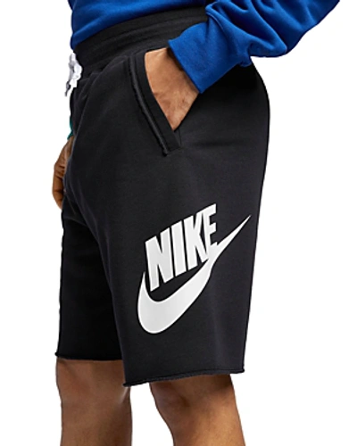 Shop Nike Logo-print Sports Shorts In Black/white