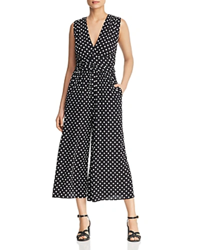 Shop Kate Spade New York Lia Dot-print Jumpsuit In Black/french Cream