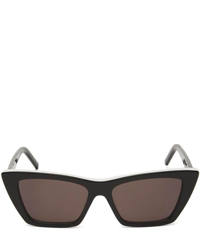 Shop Saint Laurent New Wave Mica Cat-eye Sunglasses In Black