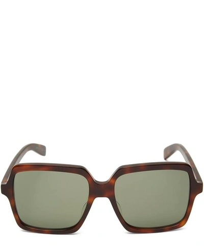 Shop Saint Laurent Oversized Square Sunglasses In Brown