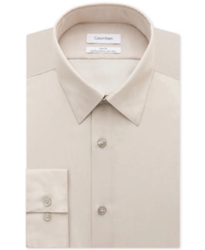Calvin Klein Steel Men's Slim Fit Non Iron Performance Herringbone Point  Collar Dress Shirt In Sandstone | ModeSens