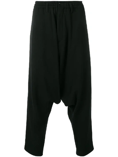 Shop Yohji Yamamoto Regular Sarrouel Trousers - Black