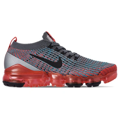 Shop Nike Women's Air Vapormax Flyknit 3 Running Shoes In Grey / Red Size 10.0 Lace/knit