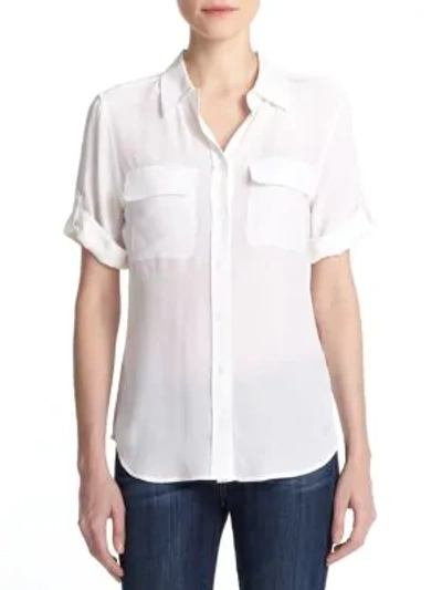 Shop Equipment Short-sleeve Slim Blouse In Bright White
