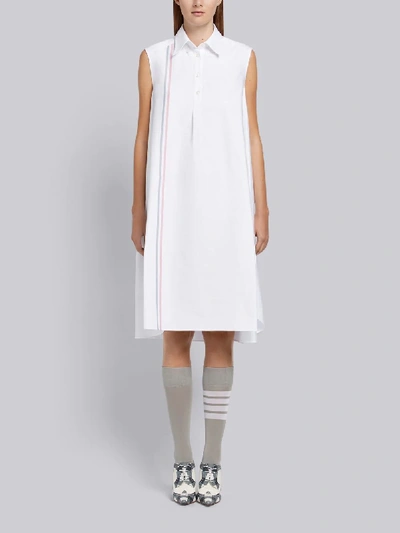 Shop Thom Browne Oxford Oversized Circle Shirtdress In White