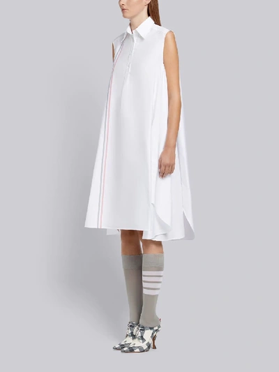 Shop Thom Browne Oxford Oversized Circle Shirtdress In White