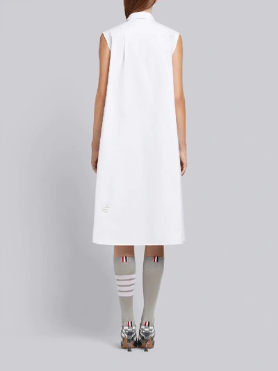 Shop Thom Browne Oxford Oversized Circle Shirtdress In White