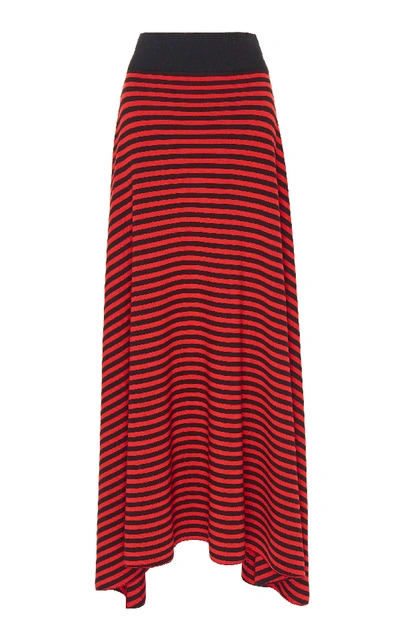 Shop Loewe Striped Wool-blend Maxi Skirt