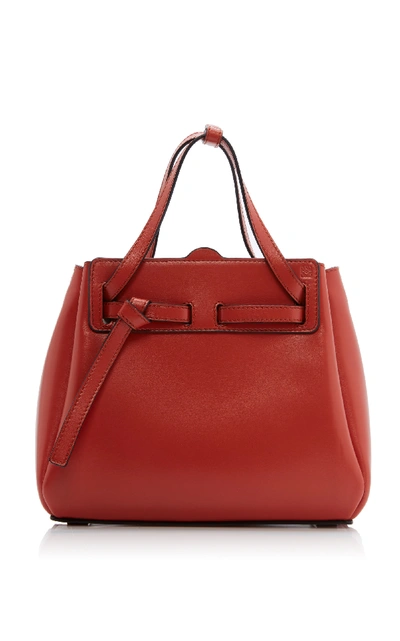 Shop Loewe Lazo Mini Leather Bag In Red