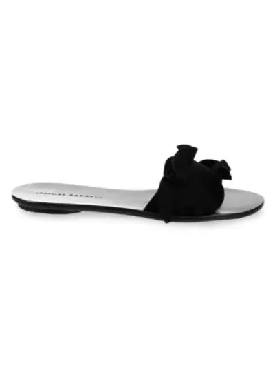 Shop Loeffler Randall Birdie Suede Slides In Black