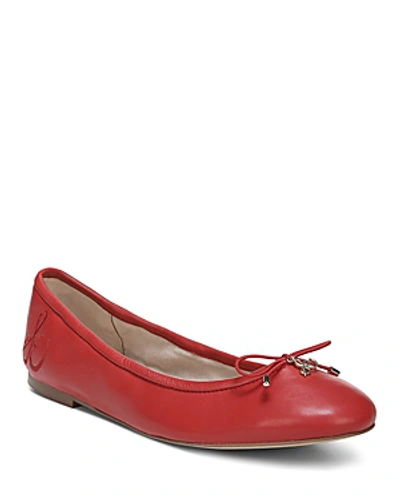Shop Sam Edelman Women's Felicia Leather Ballet Flats In Candy Red Leather