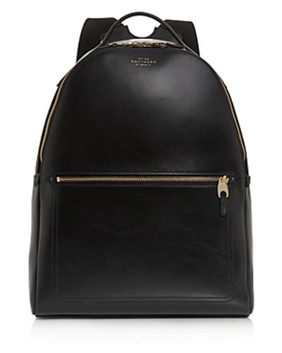 Shop Smythson Leather Backpack In Black