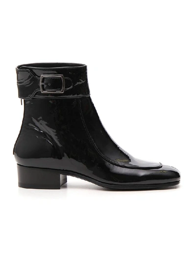 Shop Saint Laurent Miles Buckled Boots In Black