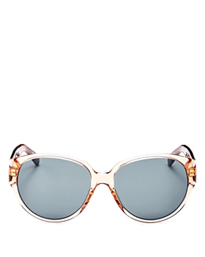 Shop Givenchy Women's Mirrored Round Sunglasses, 57mm In Orange/blue Solid