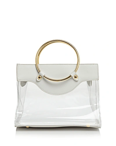 Shop Aqua Clear Ring Handle Mini Tote 100% Exclusive In White/gold