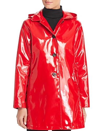 Shop Jane Post Iconic Slicker Raincoat In Red