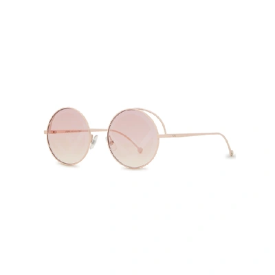 Shop Fendi Pink Round-frame Sunglasses