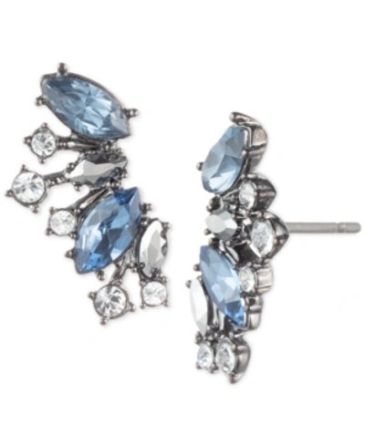 Shop Givenchy Crystal Climber Earrings In Blue