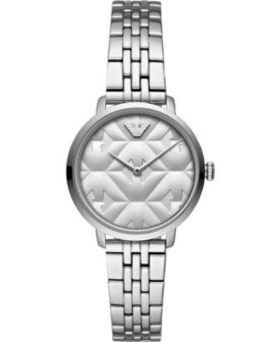 Shop Emporio Armani Women's Stainless Steel Bracelet Smart Watch 32mm In Silver