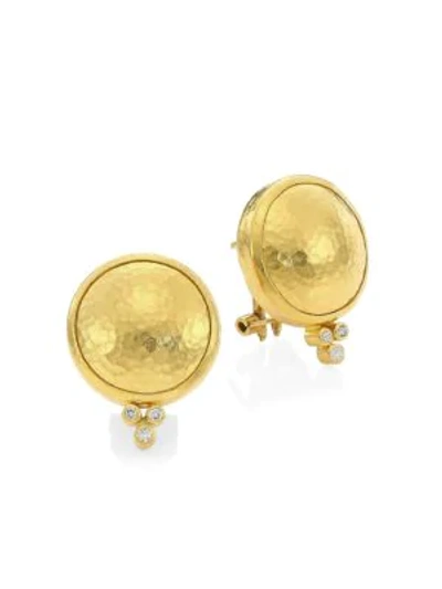 Shop Gurhan Amulet 24k Yellow Gold & Diamond Button Earrings