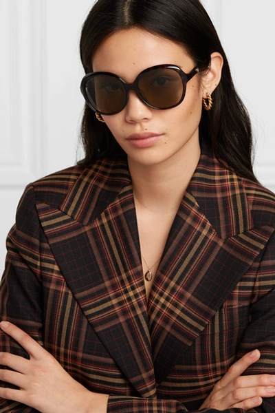 Shop Gucci Oversized Round-frame Tortoiseshell Acetate Sunglasses