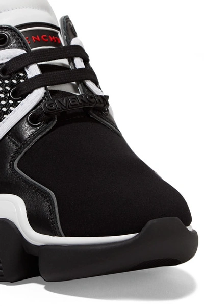 Shop Givenchy Jaw Mesh And Suede-trimmed Leather, Neoprene And Rubber Sneakers