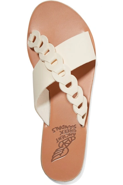 Shop Ancient Greek Sandals Thais Links Leather Slides In Cream