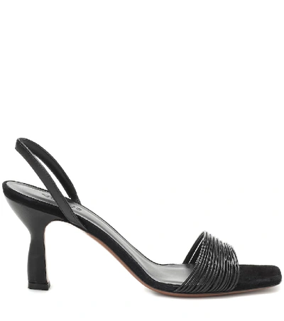 Shop Neous Dilema Leather Sandals In Black