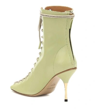 Shop Petar Petrov Siena Leather Ankle Boots In Green