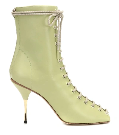 Shop Petar Petrov Siena Leather Ankle Boots In Green