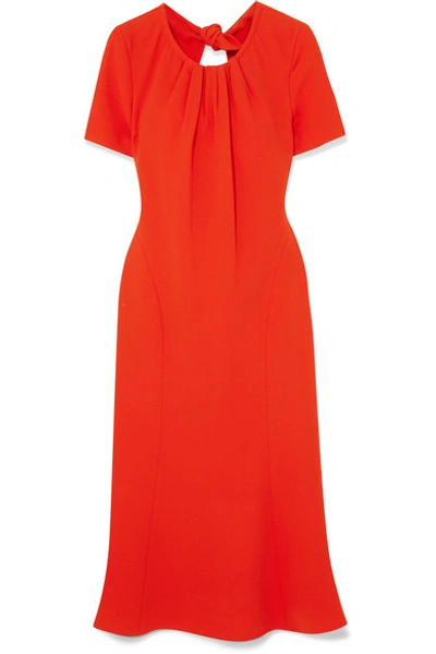 Shop Diane Von Furstenberg Rose Open-back Crepe Dress In Orange