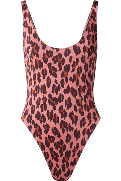 Shop Stella Mccartney Leopard-print Swimsuit In Antique Rose