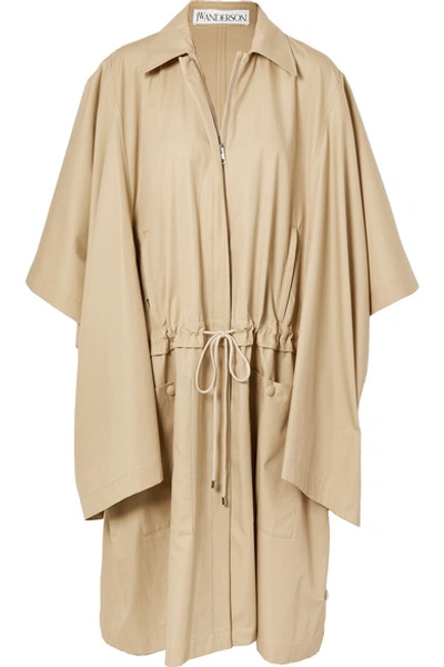 Shop Jw Anderson Oversized Cotton-gabardine Trench Coat In Neutral